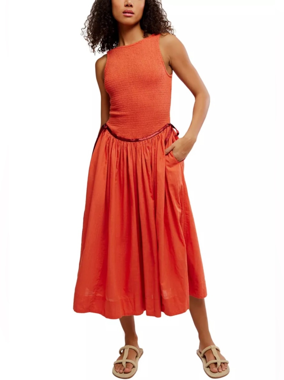 Free People Nightingale Seersucker Midi Dress